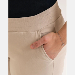 3/4 SPODNIE DAMSKIE CAPRI z kieszeniami MORAJ BEŻOWE